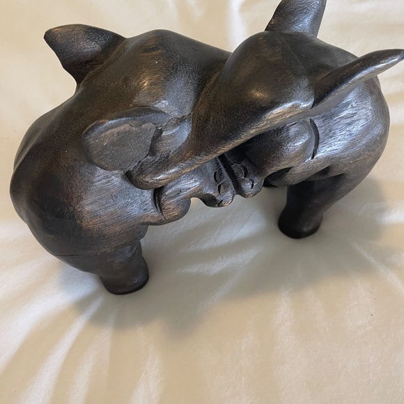 Hand Carved Playing Elephants - Picture 2 of 3